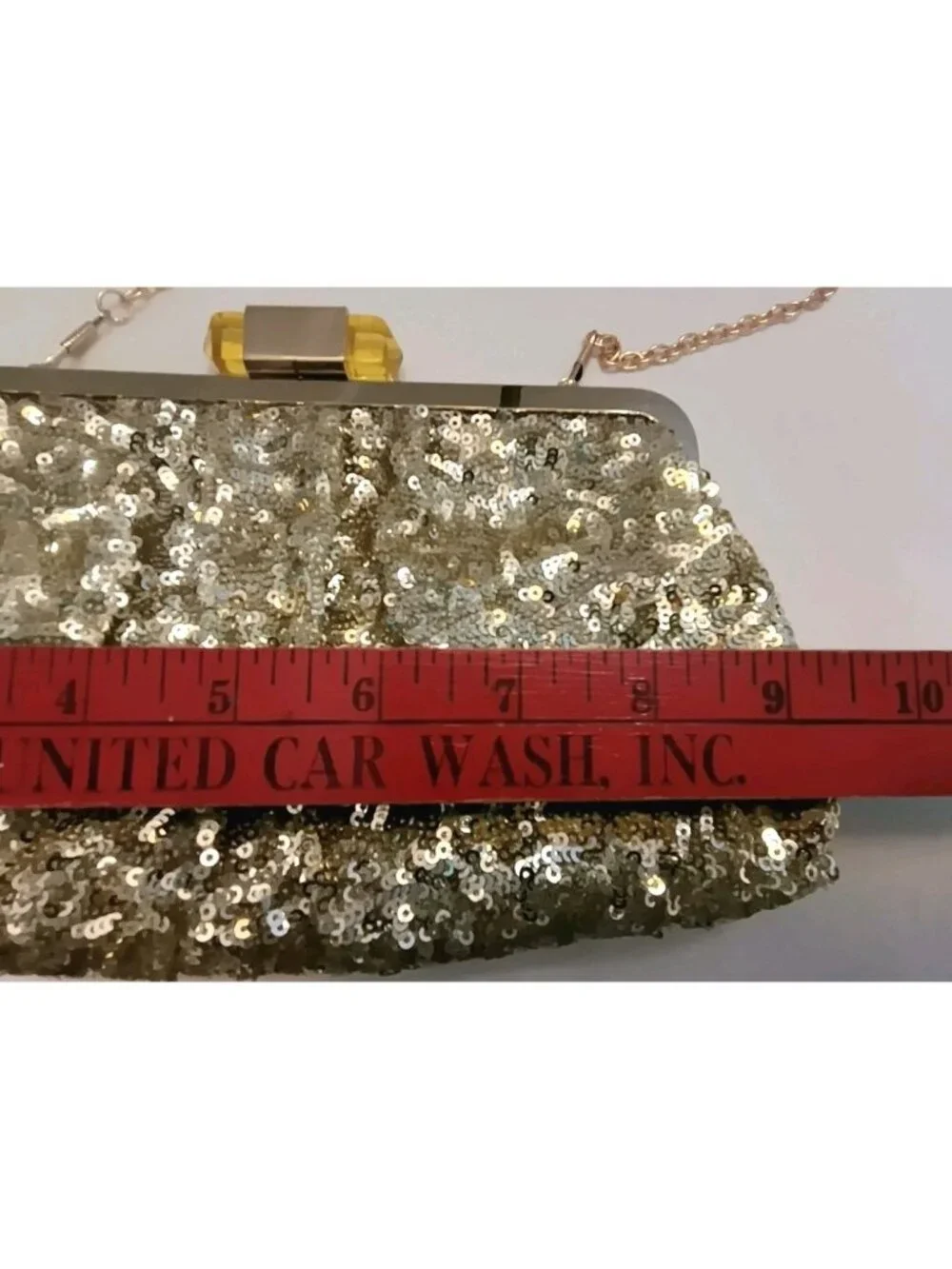 Beautiful Gold sequin evening clutch bag by Sasha New York
